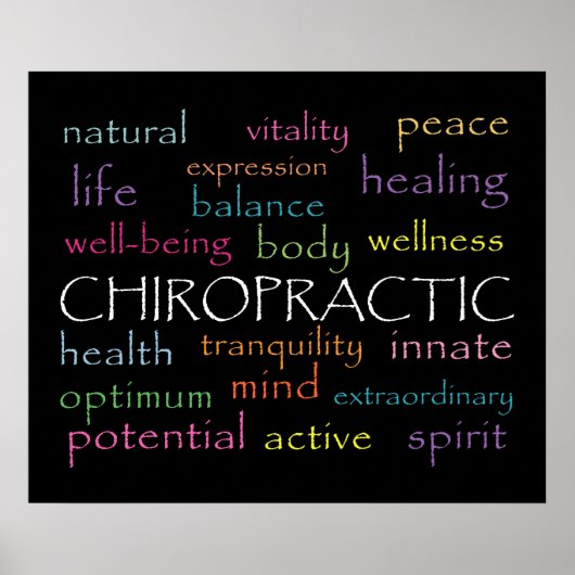 Inspirerend Poster met Chiropractische woorden (Voorkant)