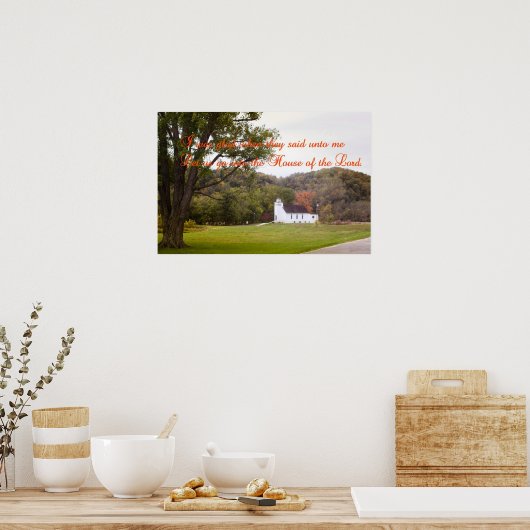 INSPIREREND POSTER MET EEN WIT-KERK (Keuken)