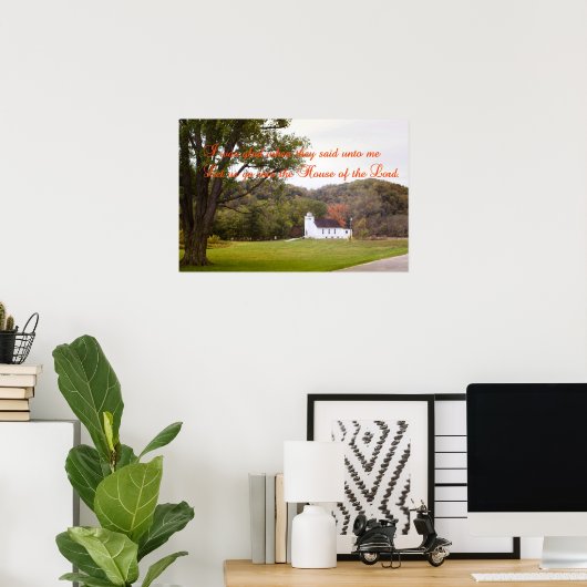 INSPIREREND POSTER MET EEN WIT-KERK (Thuiskantoor)