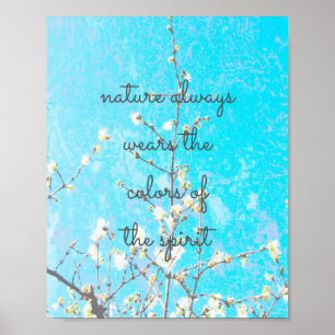 inspirerend poster op blauwe natuur