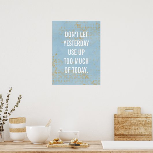 inspirerend poster, typografie, aangepast blauw poster (Keuken)