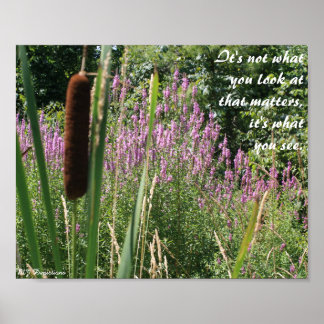 Inspirerend Poster van Cattail en Wildbloem