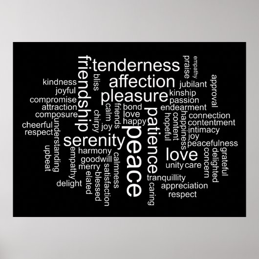 Inspirerend Poster voor Word Cloud voor vrede en (Voorkant)