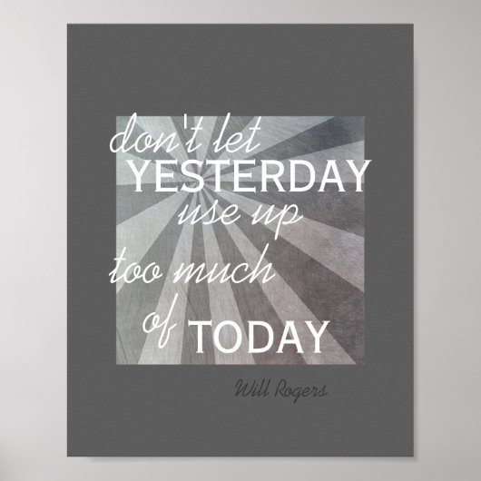 inspirerend poster Will Rogers citeert donkergrijs (Voorkant)