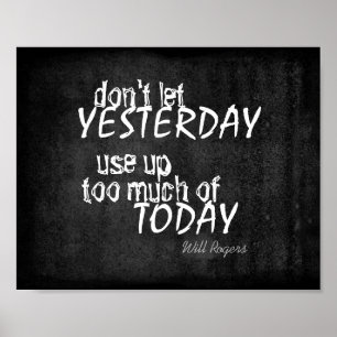 inspirerend poster Will Rogers citeert grijs