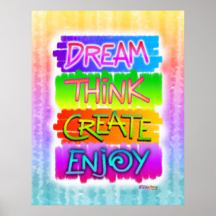 Inspirerend Posters - Dream Denk aan Creëer plezie