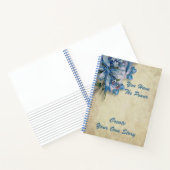 Inspirerend Power Quote Elegant Blauw Bloemen Notitieboek (Binnen)