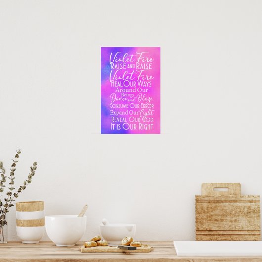 Inspirerend Prayer Lavender Pink Poster (Keuken)