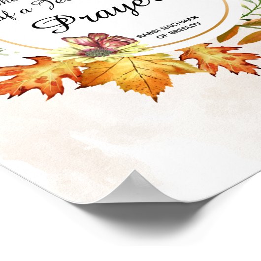 Inspirerend Prayer Rabbi Nachman Breslov Quote Poster (Hoek)