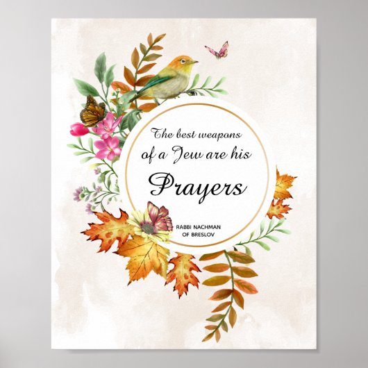 Inspirerend Prayer Rabbi Nachman Breslov Quote Poster (Voorkant)