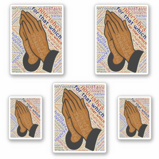 Inspirerend Praying Hands Sticker (Voorkant)