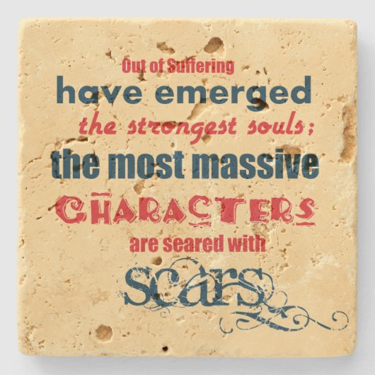 Inspirerend prijsaanduiding — Typografie Stenen Onderzetter (Voorkant)