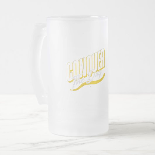 Inspirerend prijsbeker | Positieve vibes ochtend Matglas Bierpul (Voorkant links)