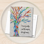 Inspirerend prijsopgave briefkaart<br><div class="desc">Dit decoratieve briefkaart bevat een mozaïekboom in regenboogkleuren en een inspirerende quote. Eenvoudig aan te passen met je eigen woorden. Omdat wij ons kunstwerk creëer,  zult u dit nauwkeurige afbeelding niet vinden van andere ontwerpers. Originele mozaïek © Michele Davies.</div>