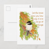 Inspirerend prijsopgave gaat najaar bomen vogel briefkaart (Voorkant / Achterkant)