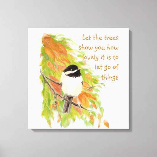 Inspirerend prijsopgave gaat najaar bomen vogel canvas afdruk (Voorkant)