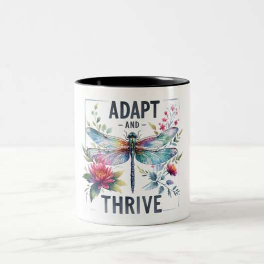 Inspirerend prijsopgave/Gezegden/libel Tweekleurige Koffiemok (Center)