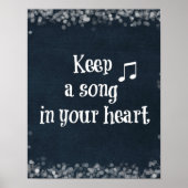 Inspirerend prijsopgave: houd een lied in je hart poster (Voorkant)