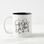 Inspirerend prijsopgave, kalk op de dag tweekleurige koffiemok (Links)