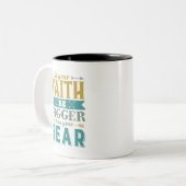 Inspirerend prijsopgave laat het geloof groter zij tweekleurige koffiemok (Voorkant links)