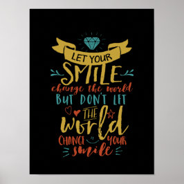 Inspirerend prijsopgave laat ons glimlachen de wer poster