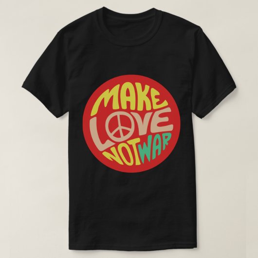 Inspirerend prijsopgave. Maak liefde niet oorlog S T-shirt (Design voorkant)