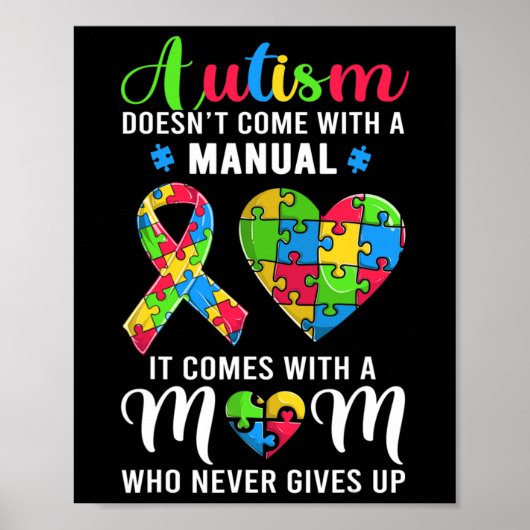 Inspirerend prijsopgave — Mam Autism Awareness Wo Poster (Voorkant)