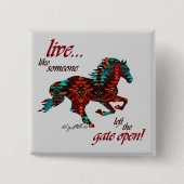 Inspirerend prijsopgave, paarden vierkante button 5,1 cm (Voorkant)