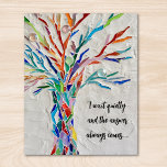 Inspirerend prijsopgave poster<br><div class="desc">Dit decoratieve poster bevat een mozaïekboom in regenboogkleuren en een inspirerende quote. Eenvoudig aan te passen met je eigen woorden. Omdat wij ons kunstwerk creëer,  zult u dit nauwkeurige afbeelding niet vinden van andere ontwerpers. Originele mozaïek © Michele Davies.</div>