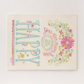 Inspirerend prijsopgave roze Floral Happy Waterver Legpuzzel (Horizontaal)