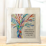 Inspirerend prijsopgave tote bag<br><div class="desc">Deze unieke Canvas tas is versierd met een kleurrijk mozaïekboomontwerp. Voeg uw gekozen prijsopgave toe om deze aan te passen. Klik verder aanpassen om doopvont,  doopvontgrootte,  en doopvontkleur uit te geven. Originele mozaïek © Michele Davies.</div>