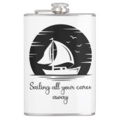 Inspirerend prijsopgave voor zeilboot met zeilboot heupfles (Voorkant)