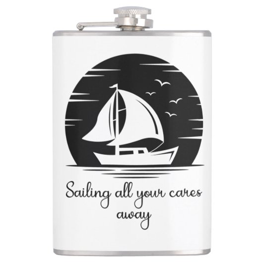 Inspirerend prijsopgave voor zeilboot met zeilboot heupfles (Voorkant)