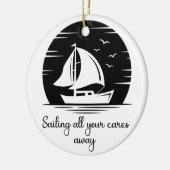 Inspirerend prijsopgave voor zeilboot met zeilboot keramisch ornament (Links)
