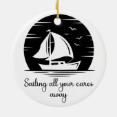 Inspirerend prijsopgave voor zeilboot met zeilboot keramisch ornament (Achterkant)