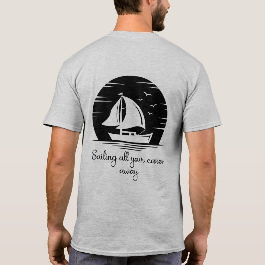 Inspirerend prijsopgave voor zeilboot met zeilboot t-shirt (Achterkant)