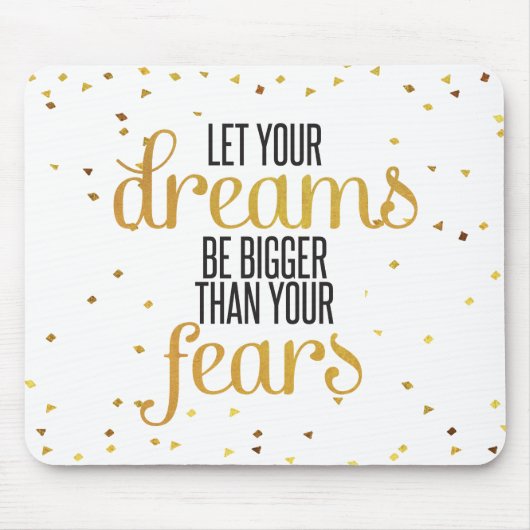Inspirerend prijsopgave voor zwarte en gouddromen muismat (Voorkant)