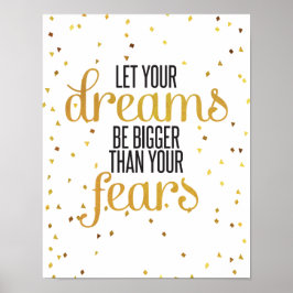 Inspirerend prijsopgave voor zwarte en gouddromen poster