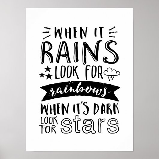 Inspirerend prijsopgave: zoek naar ster en regenbo poster (Voorkant)