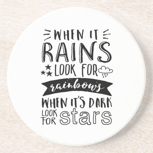 Inspirerend prijsopgave: zoek naar ster en regenbo zandsteen onderzetter (Voorkant)