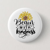 Inspirerend prijsopgave | Zonnebloem Ronde Button 5,7 Cm (Voorkant)