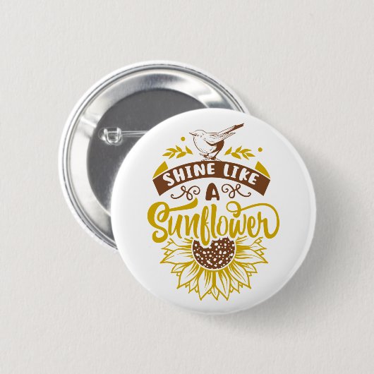 Inspirerend prijsopgave | Zonnebloem Ronde Button 5,7 Cm (Voorkant /achterkant)