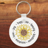 Inspirerend prijsopgave | Zonnebloem Sleutelhanger (Voorkant)