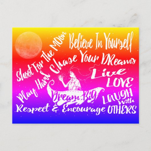 Inspirerend prijszetters bij nachtelijke postkaart (Voorkant)