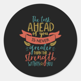 Inspirerend prijszettingskracht gelooft in uzelf ronde sticker