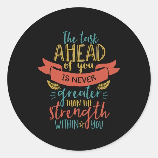 Inspirerend prijszettingskracht gelooft in uzelf ronde sticker (Voorkant)