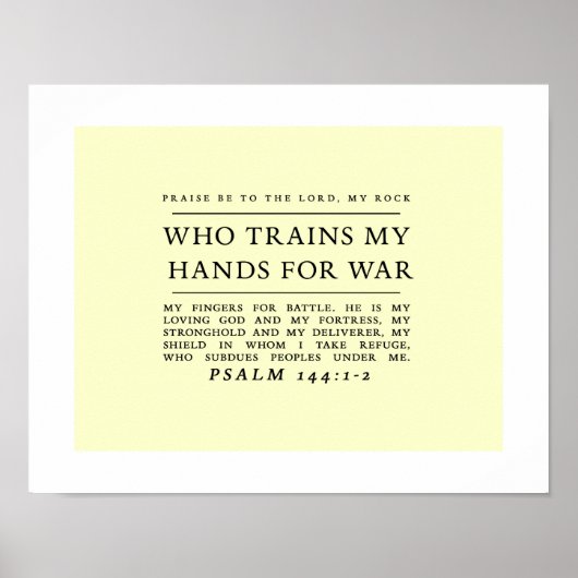 Inspirerend Psalm 144 Wall Art Poster (Voorkant)
