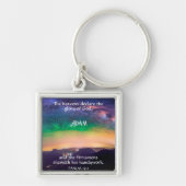 Inspirerend Psalm 19:1 Galaxy Sky Aangepaste Naam Sleutelhanger (Voorkant)