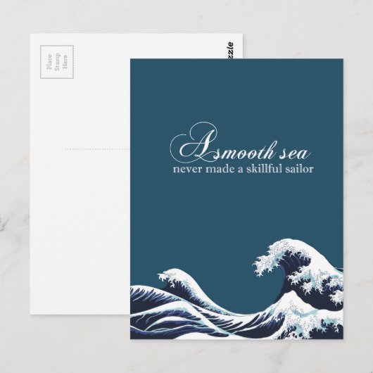 Inspirerend Quote Art Print "Een glad Zee" decor Briefkaart (Voorkant / Achterkant)