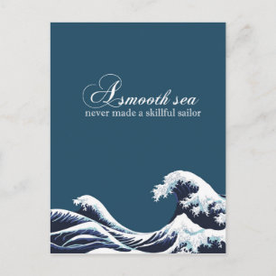 Inspirerend Quote Art Print "Een glad Zee" decor Briefkaart